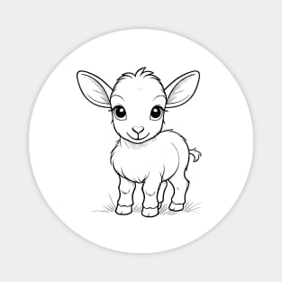 Cute Baby Goat Animal Outline Magnet